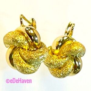 18k Vintage Dangle knot Earrings